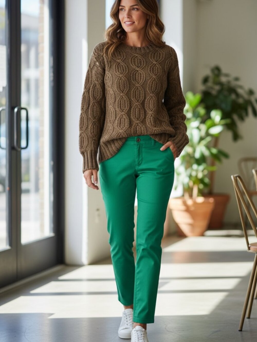 Green Skinny Jeans S Bold Y2K Statement Color